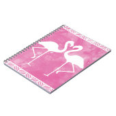Tropische rosa Flamingowatercolor-Silhouette Notizblock (Linke Seite)