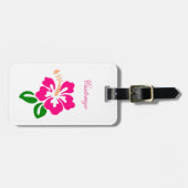 Tropische rosa Hibiskus-Blume Thunder_Cove Gepäckanhänger (Vorderseite horizontal)