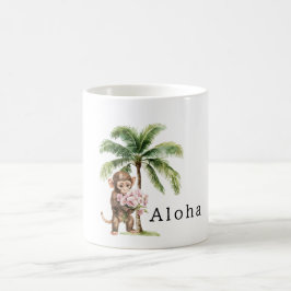 Tropische rosa Orchideenblüten Monkey Aloha Kaffeetasse