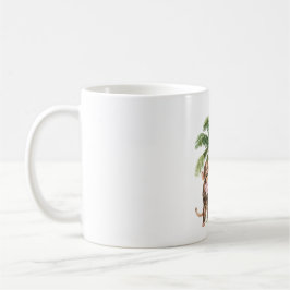 Tropische rosa Orchideenblüten Monkey Aloha Kaffeetasse