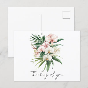 Tropische rosa Orchideenblüten Postkarte