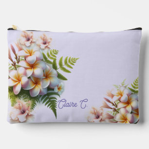 Tropische rosa Plumeria Hibiskus Accessoiretasche Zubehörtasche