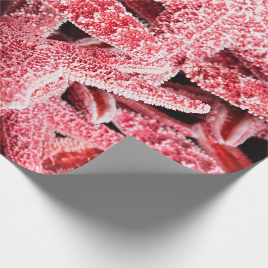 Tropische rosa Starfish Geschenkpapier (Ecke)