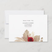 Tropische Rose Garden Wedding RSVP Card Dankeskarte (Rückseite)