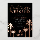 Tropische Rose Gold Bachelorette Folieneinladung (Vorderseite)