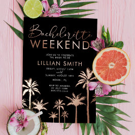 Tropische Rose Gold Bachelorette Folieneinladung