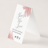 Tropische Rose Gold Pink Palm Hashtag Mini-Zeichen (Rückseite)