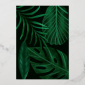 Tropische Rose, goldene Blattwasserfarbe Folieneinladung (Rückseite)