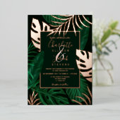 Tropische Rose, goldene Blattwasserfarbe Folieneinladung (Stehend vorne)