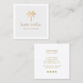 Tropische Rose Goldpalme Telefonnummerkarte (Vorne/Hinten)