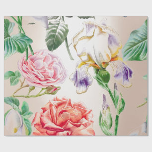 Tropische Rose mit Blumenzwiebeln Rosa Creamy Pear Geschenkpapier