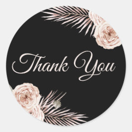 Tropische Rose Vielen Dank Runder Aufkleber