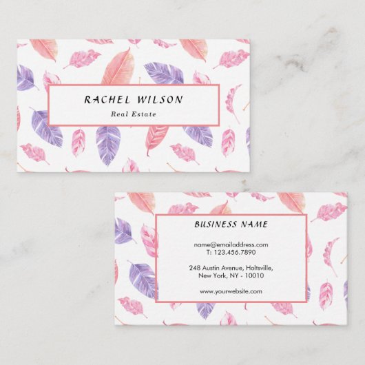 Tropische Rose Visitenkarte (Vorne/Hinten)