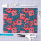 Tropische rote Blume auf der Marine Seidenpapier (Handwerk)