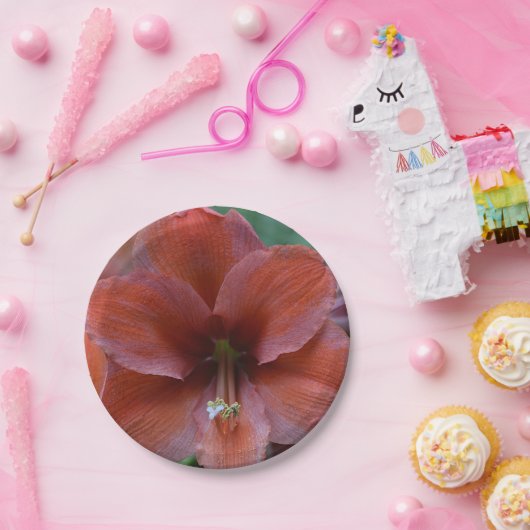 Tropische Rote Blume Pappteller (Party)