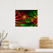 Tropische rote Blume Poster (Küche)