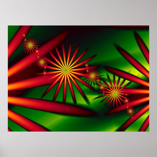 Tropische rote Blume Poster (Vorne)