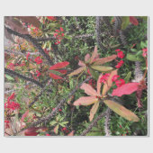 Tropische rote und grüne botanische Reben Geschenkpapier (Flach)