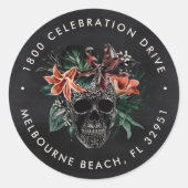 Tropische Rücksendeadresse Runder Aufkleber (Vorderseite)