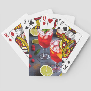 Tropische Rum-Getränke mit Eis Spielkarten