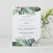 Tropische Rustikale Hochzeitspalme Sommer Feiertagskarte (Stehend Vorderseite)