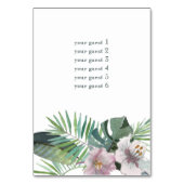 Tropische Rustikale Hochzeitspalme Sommer Tischnummer (Rückseite)