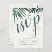 Tropische rustikale Palmenblätter, Aquarellfarben  Postkarte (Vorne/Hinten)