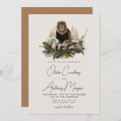 Tropische Safari-Jungle-Löwen-Hochzeit Einladung (Vorne/Hinten)