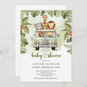 Tropische Safari-Tiere im Grünen von Autos Einladung (Vorne/Hinten)