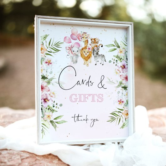 Tropische Safari-Tiere Karten und Geschenke Poster