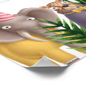 Tropische Safari Tiere Terminkalender Poster (Ecke)