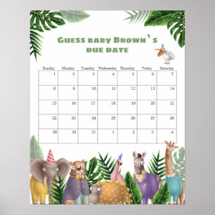 Tropische Safari Tiere Terminkalender Poster