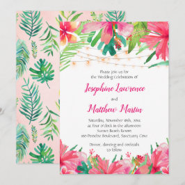 Tropische Saitenlichter Blumenzwiebeleinladungen Einladung