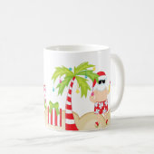 Tropische Sankt-Strand-WeihnachtsTasse Kaffeetasse (VorderseiteRechts)