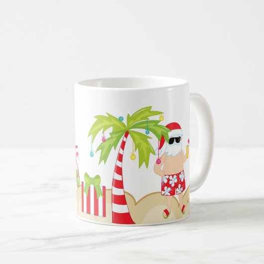 Tropische Sankt-Strand-WeihnachtsTasse Kaffeetasse (VorderseiteRechts)