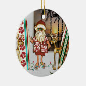 Tropische Sankt-Weihnachtsverzierung mit Keramik Ornament (Rechts)