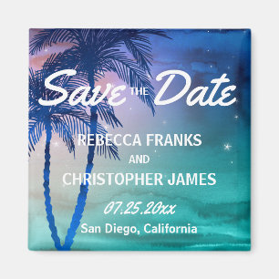 Tropische Save the Date Palmen der Magnet- Magnet