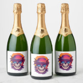 Tropische Schädelblume Schaumweinetikett (Flaschen)