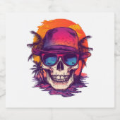 Tropische Schädelblume Schaumweinetikett (Einzelnes Label)