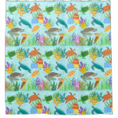 Tropische Schätze Schildkröten und Korallenriff Duschvorhang (Vorderseite)