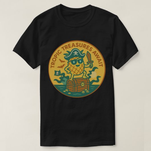 Tropische Schätze warten Ananas T-Shirt (Design vorne)
