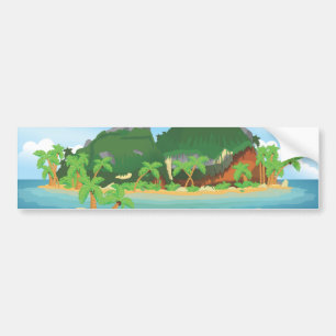 Tropische Schatzinsel Autoaufkleber