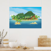 Tropische Schatzinsel Poster (Küche)