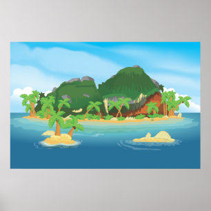 Tropische Schatzinsel Poster