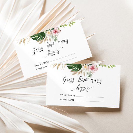 Tropische Schätzung wie viele Küsse Bridgame Begleitkarte