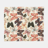 Tropische Schmetterlinge: Aquarellfarbenes, nahtlo Fleecedecke (Vorderseite (Horizontal))
