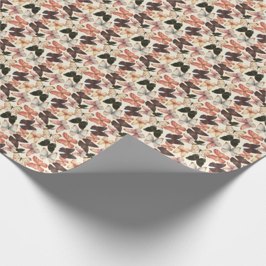 Tropische Schmetterlinge: Aquarellfarbenes, nahtlo Geschenkpapier (Ecke)