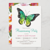 Tropische Schmetterlingshäuser-Party Einladung (Vorne/Hinten)