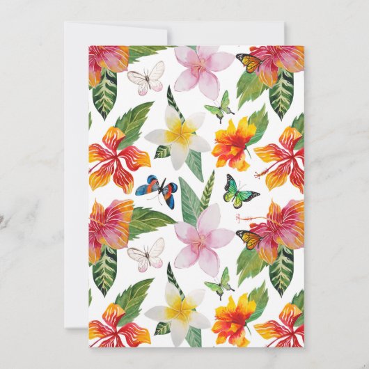 Tropische Schmetterlingsruhestand-Party Einladung (Rückseite)