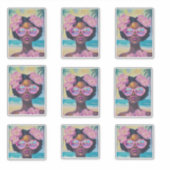 Tropische Schönheit in Rosa Aufkleber (Vorderseite)